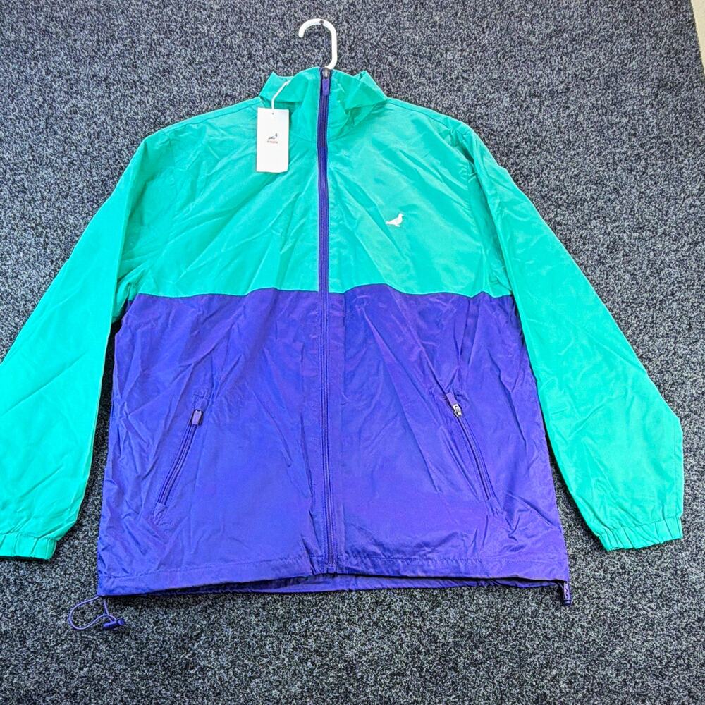 Staple Green Purple Colorblock Windbreaker Jacket Full Zip Men’s L